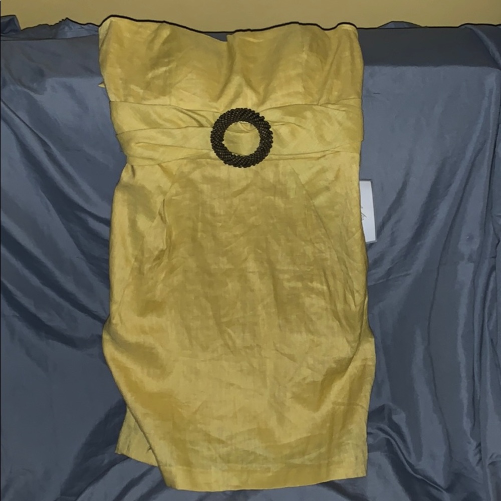 Strapless linen summer dress